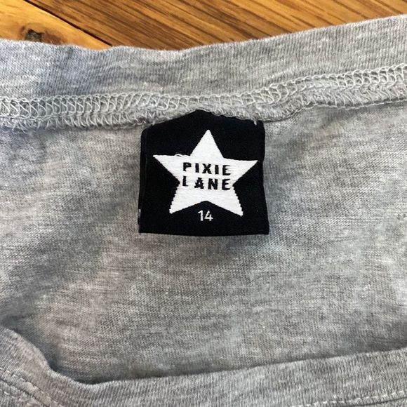 Pixie Lane Girl’s Grey Smiley Face Graphic T-Shirt Size 14 - Picture 3 of 5